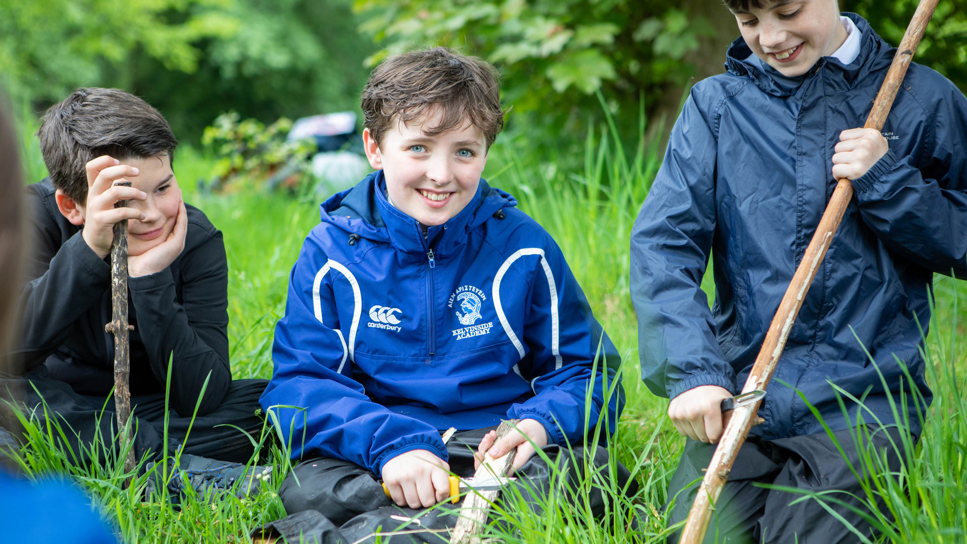 Junior students in forest school